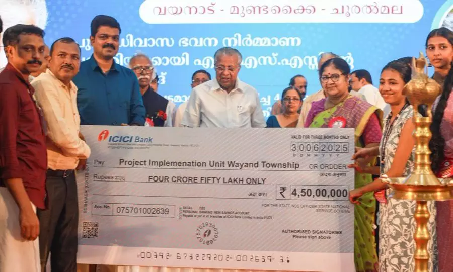 NSS Kerala donates ₹4.5 crore for Wayanad landslide rehabilitation
