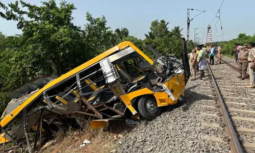 Dragged 50 metres: School van crushed by train in TN, 2 students killed