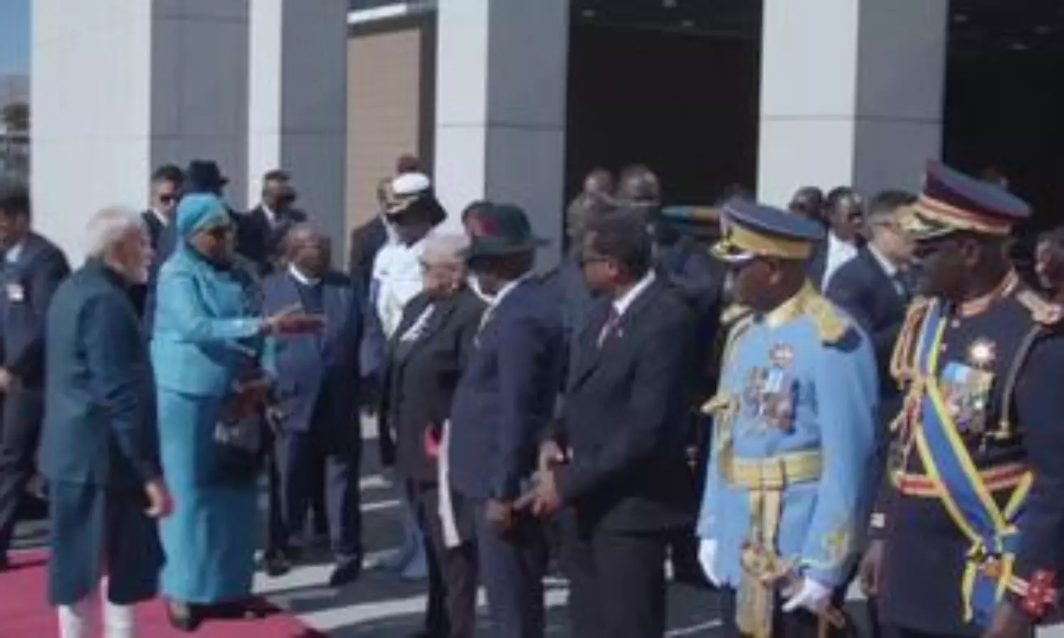 PM Modi honoured with 21-gun salute during ceremonial welcome in Namibia