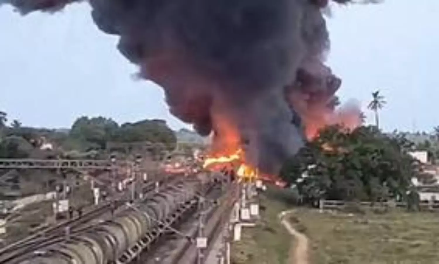 Fire on diesel-carrying goods train put out after seven hours