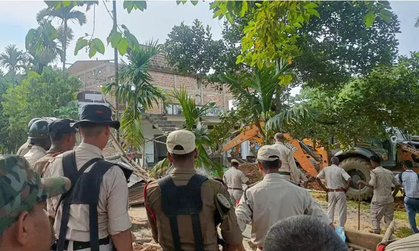 Assam BJP govt bulldozes 1080 homes in Muslim majority area!