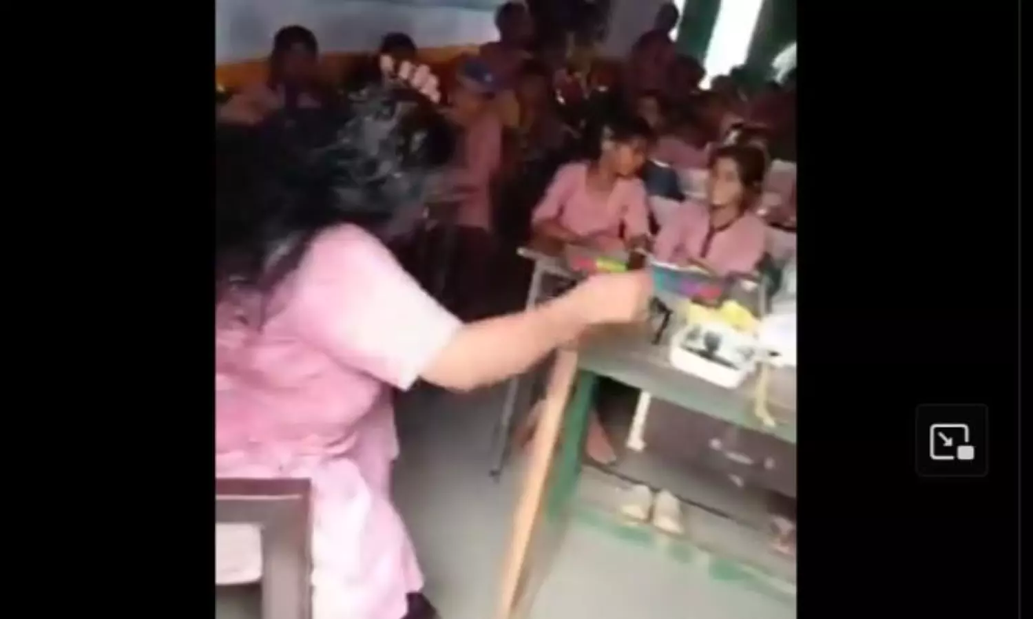 Video! UP school teacher oils hair, massages head during class hours!
