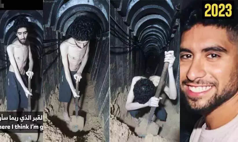 Video! Hamas held emaciated hostage digs his own grave!!