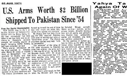 US’s $2 bn worth arms aid to Pak during 1971 Ind-Pak war: Indian Army shares newspaper clipping