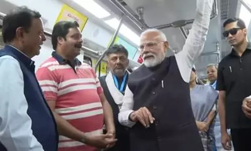 PM Modi takes Bengaluru Metro ride with students after inaugurating Yellow Line