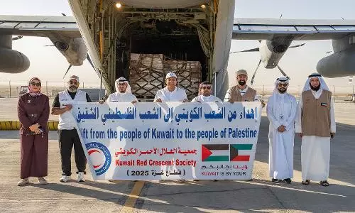 Kuwait dispatches seventh relief flight with food aid to Gaza