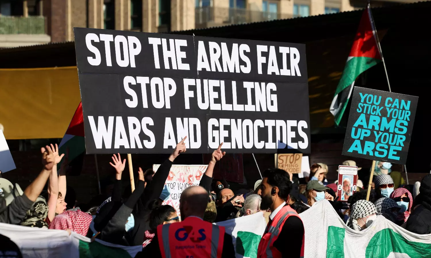 Protests erupt against Israeli arms firms at Europe’s biggest weapons fair