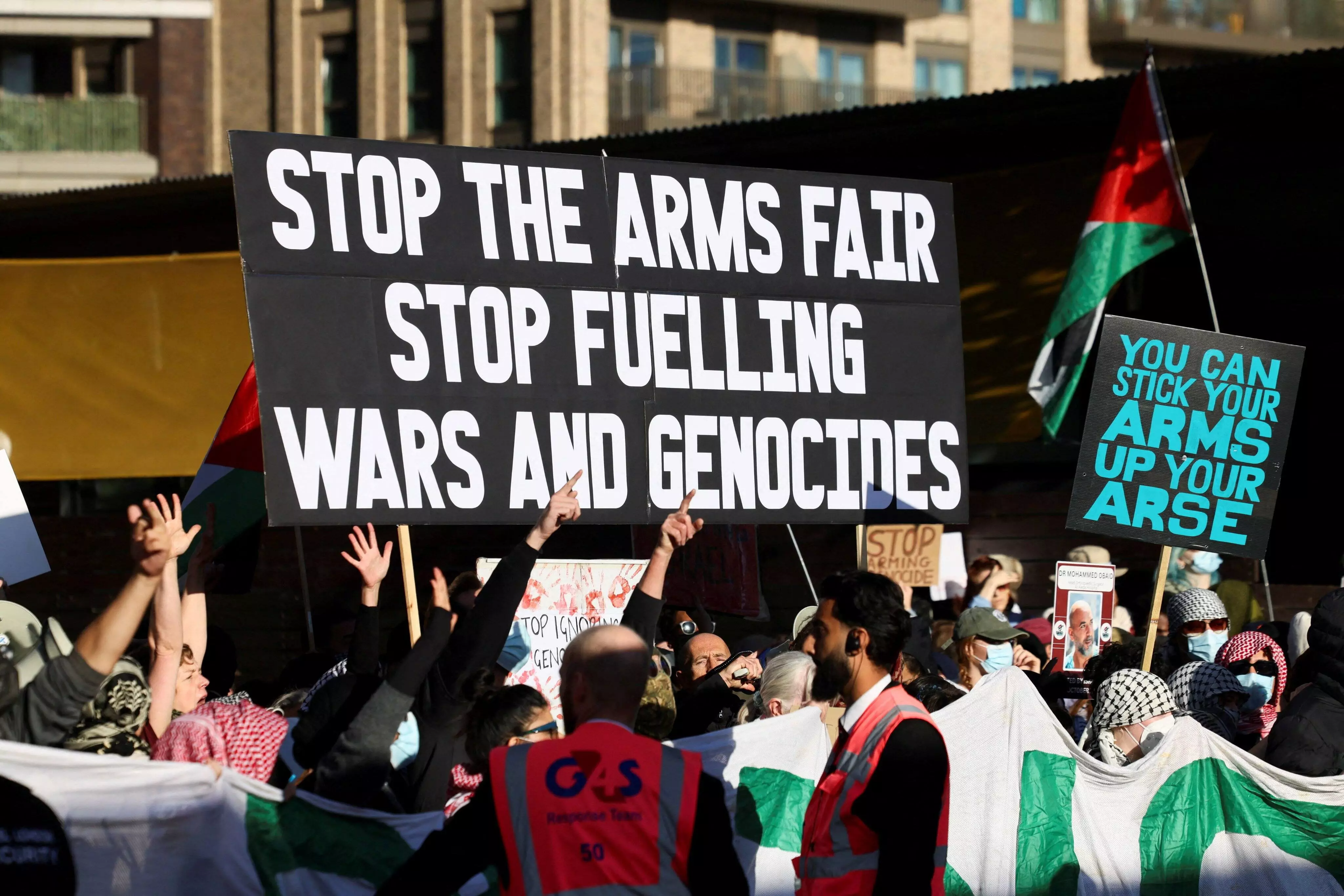 Protests erupt against Israeli arms firms at Europe’s biggest weapons fair