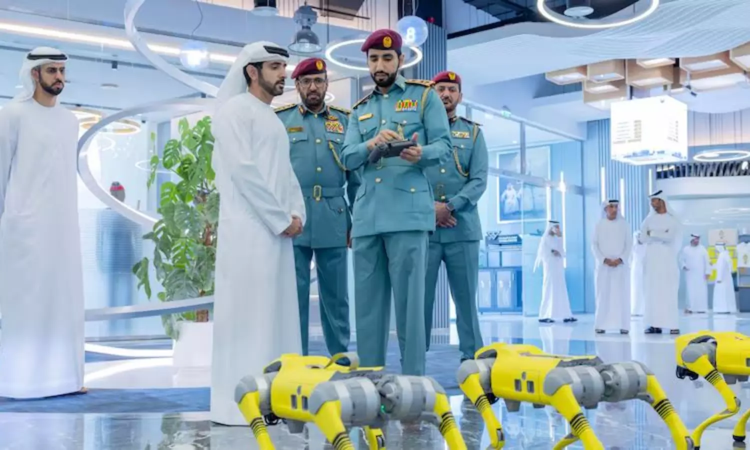 Sheikh Hamdan reviews AI-powered firefighting tech at Dubai Civil Defence