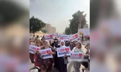 Women held protest outside UP Vidhan Bhavan over ‘I Love Muhammad’ FIR