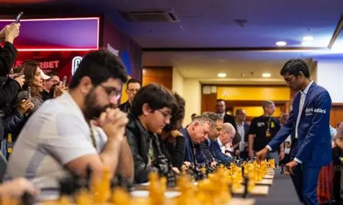 Praggnanandhaa showcases skills at Grand Chess Tour Finals exhibition in Sao Paulo