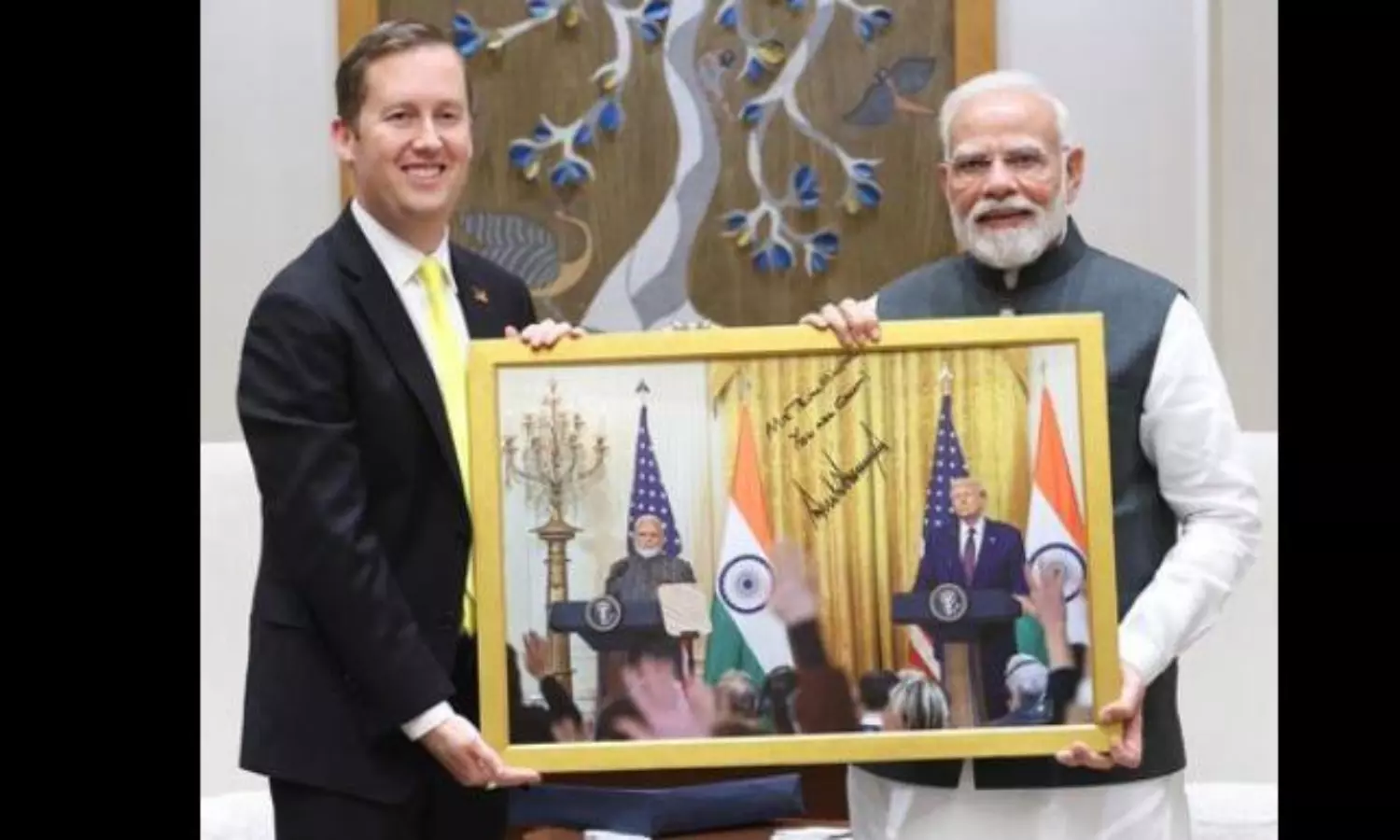 Mr Prime Minister, you are great: Trump writes on framed photo with PM Modi