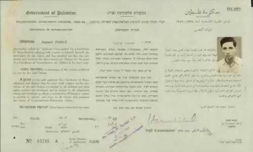 Archival document shows ex-Israeli President Shimon Peres once applied for Palestinian citizenship