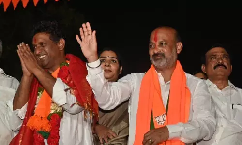 Revanth Reddy, Owaisi plan to turn Telangana into a Muslim state: Union Minister Revanth Reddy, Owaisi plan to turn Telangana into a Muslim state: Union Minister