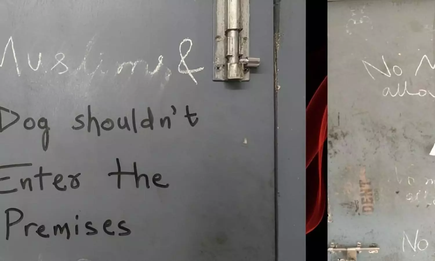 Graffiti in higher edu institution reads ‘No dogs & Muslims allowed’
