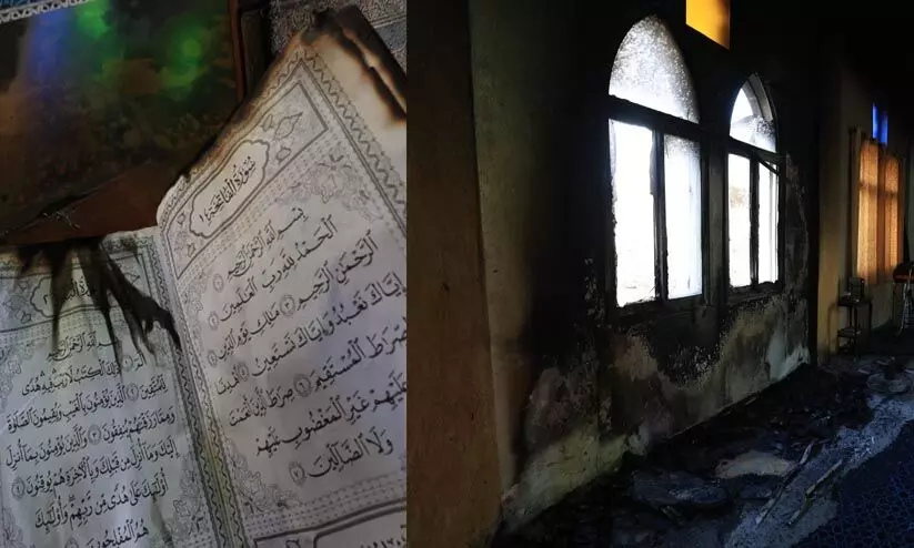 West Bank: Israeli settlers burn masjid, Quran & leave hateful graffiti