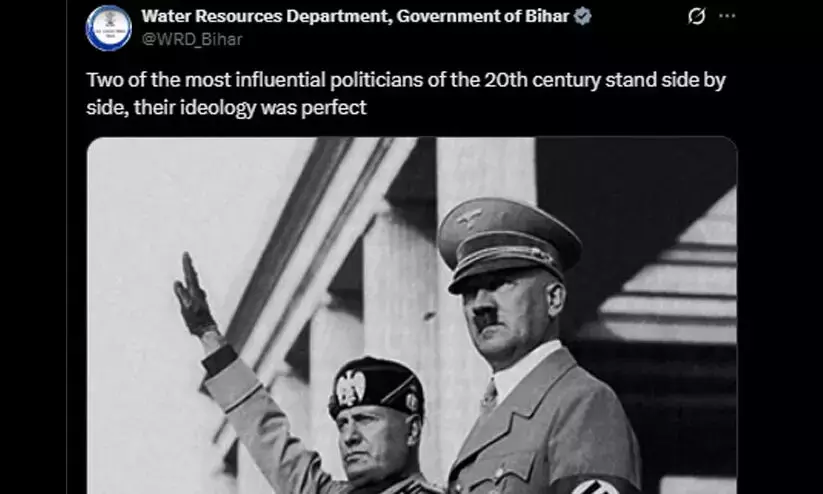 BJP-led Bihar govts official X post praises Hitler, Mussolini