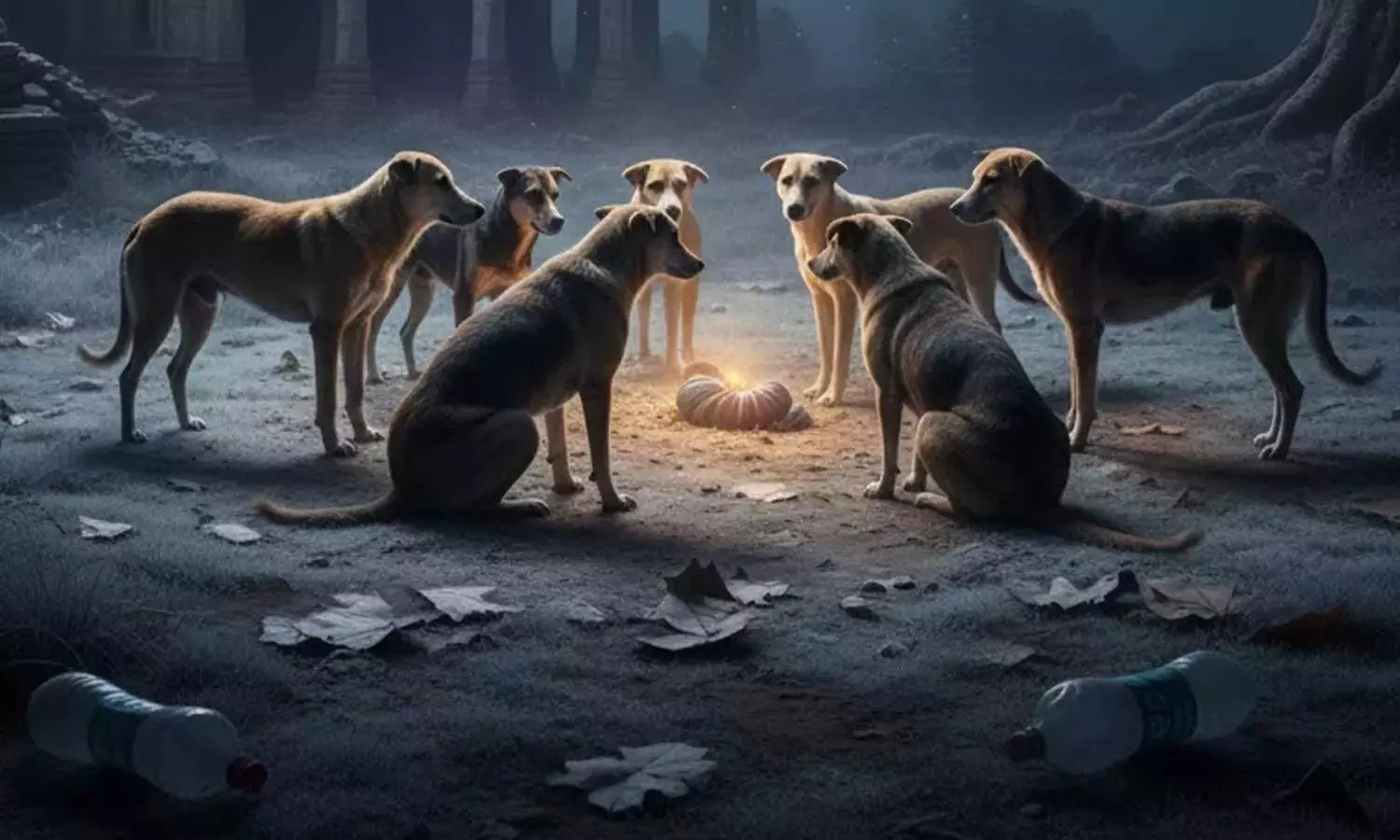 Stray dogs guard abandoned newborn through winter night in Bengal rail colony