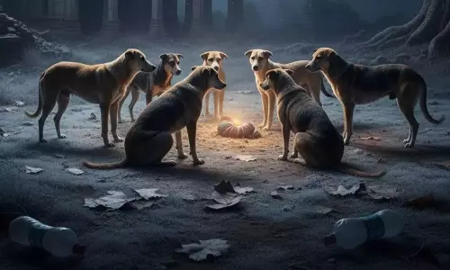 Stray dogs guard abandoned newborn through winter night in Bengal rail colony