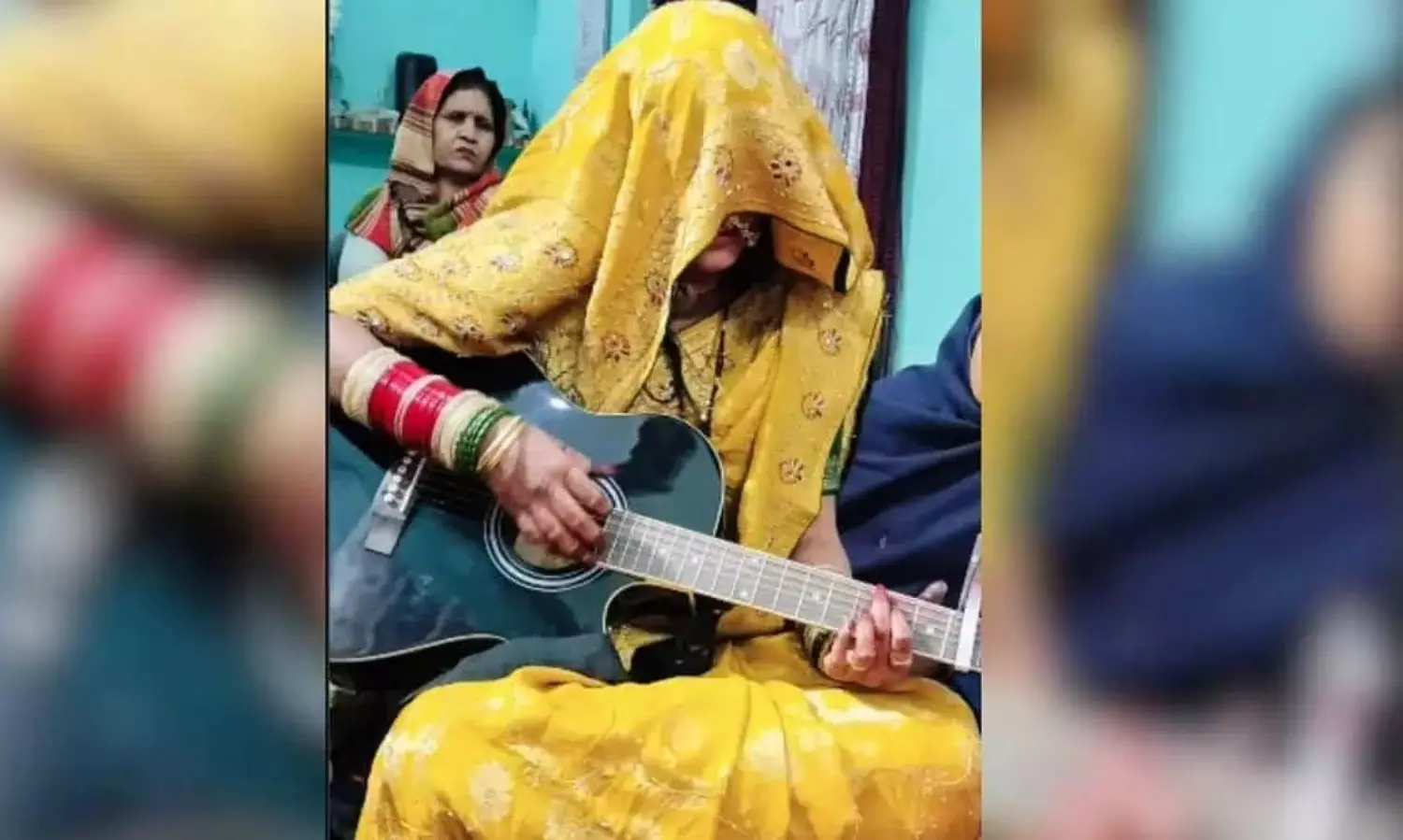 Woman in ghunghat playing guitar sparks social media debate on tradition