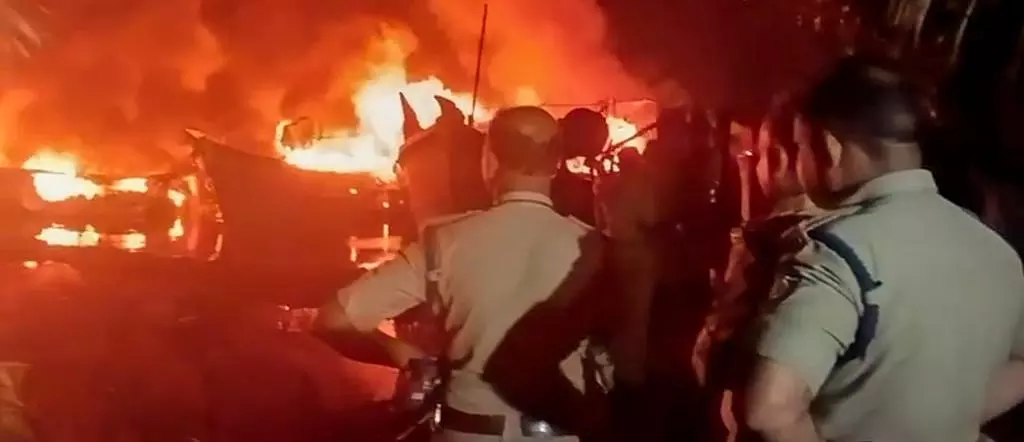 Probe ordered as fire destroys over ten fishing boats in Keralas Ashtamudi Lake Probe ordered as fire destroys over ten fishing boats in Keralas Ashtamudi Lake