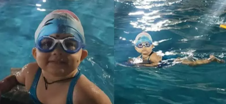 1-year-old becomes youngest to swim 100 metres, earns India Book of Records title 1-year-old becomes youngest to swim 100 metres, earns India Book of Records title