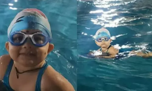 1-year-old becomes youngest to swim 100 metres, earns India Book of Records title 1-year-old becomes youngest to swim 100 metres, earns India Book of Records title