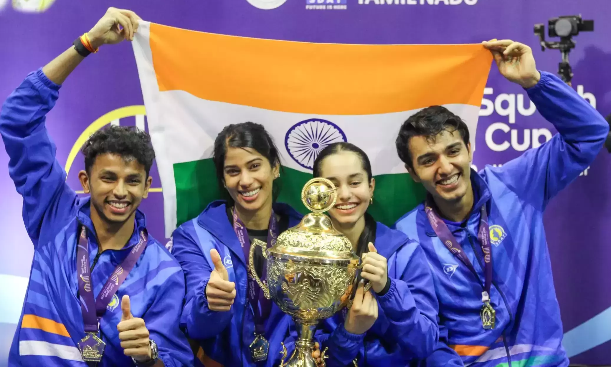 Squash World Cup: India beats Hong Kong, China; wins maiden title Squash World Cup: India beats Hong Kong, China; wins maiden title