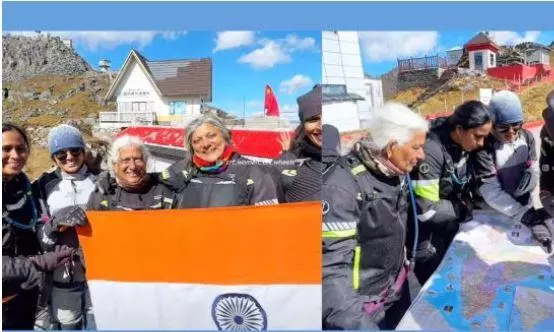 Elderly women bikers pull off high-altitude expedition to Nathula Pass Elderly women bikers pull off high-altitude expedition to Nathula Pass