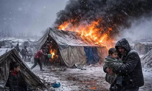 Harsh winter in Gaza: Woman, grandson die after tent catches fire