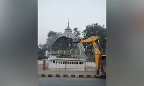 UP: Bulldozers razed mazar built on illegally occupied govt land
