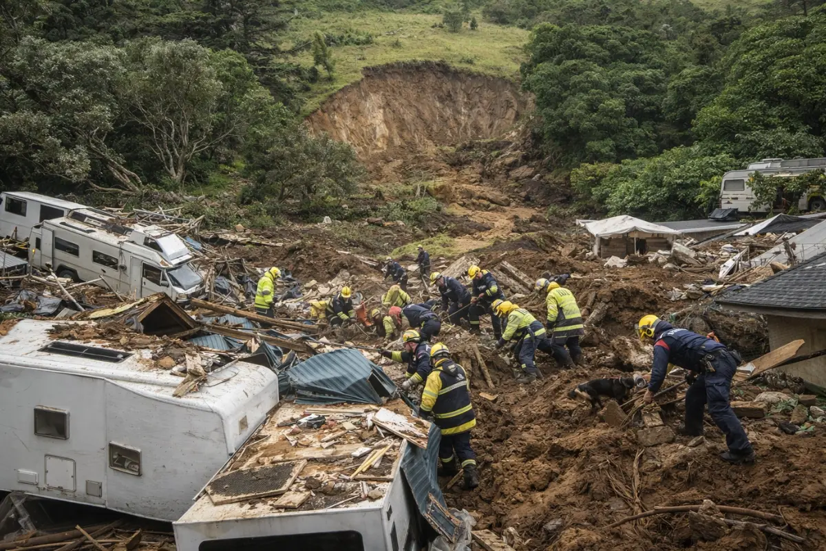 New Zealand landslide buries campsite; several feared trapped