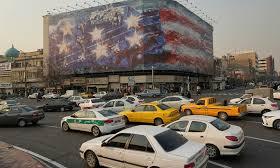 Iran unveils billboard mural warning US against military action