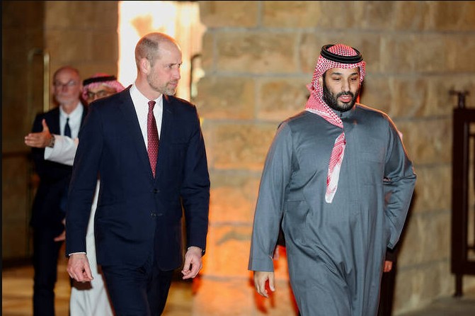 Saudi Crown Prince hosts Prince William at Diriyah heritage site