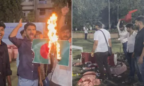Rightwing group vandalises Bangladesh food stall inside college event