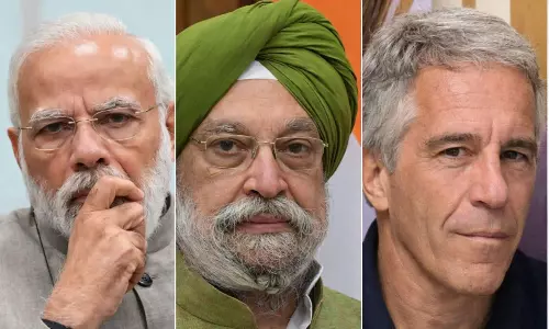 Union minister Hardeep Puri’s Epstein links: Congress dices Modi