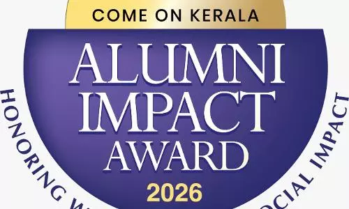 Logo of the Come On Kerala Alumni Impact Award 2026 Season 2, featuring a gold emblem above a purple shield with the text “ALUMNI IMPACT AWARD 2026” and the tagline “Honoring Who’ve Made a Social Impact Logo of the Come On Kerala Alumni Impact Award 2026 Season 2, featuring a gold emblem above a purple shield with the text “ALUMNI IMPACT AWARD 2026” and the tagline “Honoring Who’ve Made a Social Impact