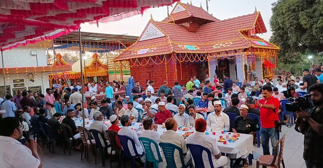 Kasaragod temple hosts community iftar in gesture of religious harmony Kasaragod temple hosts community iftar in gesture of religious harmony