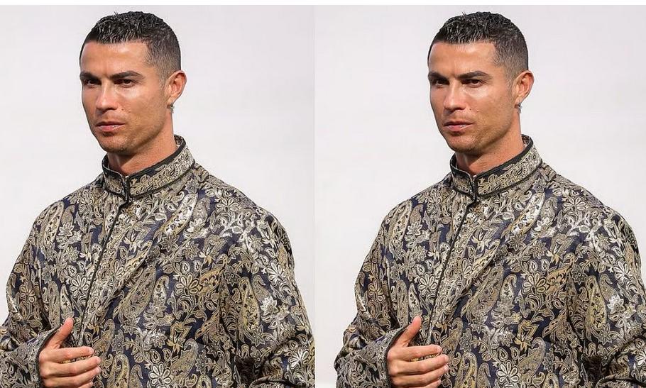 Sporting sophisticated attire, Cristiano Ronaldo extends Eid greetings