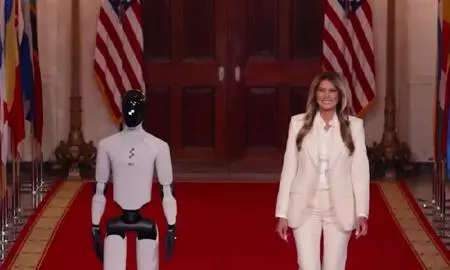 Robot steals spotlight at White House AI-education summit Robot steals spotlight at White House AI-education summit