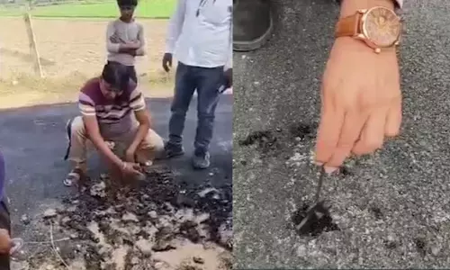 Video: UP Villagers lift tar from road built for Rs 77 lakh