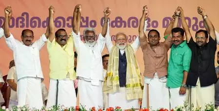PM Modi seeks mandate for new Kerala model, calls LDF and UDF same’ PM Modi seeks mandate for new Kerala model, calls LDF and UDF same’