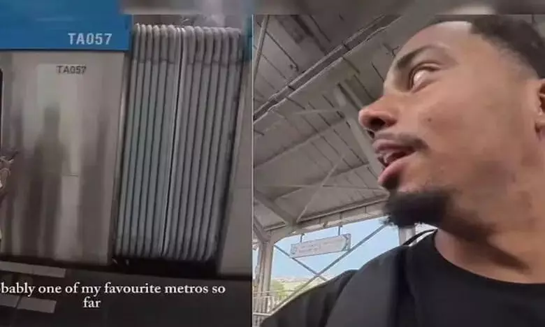 British vlogger praises cleanliness, crowd and ambience of Hyderabad Metro British vlogger praises cleanliness, crowd and ambience of Hyderabad Metro