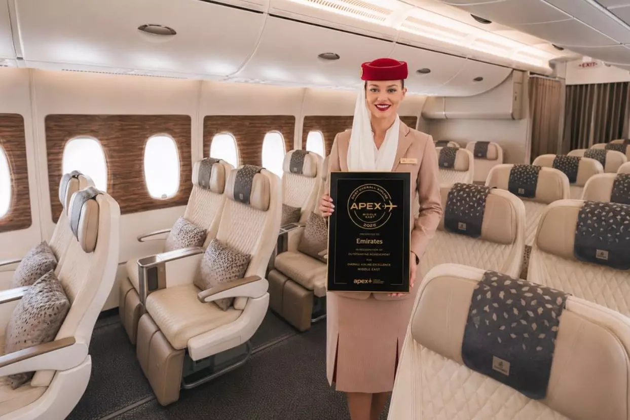Emirates becomes ‘Best Overall Airline in the Middle East’ at 2026 APEX Awards Emirates becomes ‘Best Overall Airline in the Middle East’ at 2026 APEX Awards