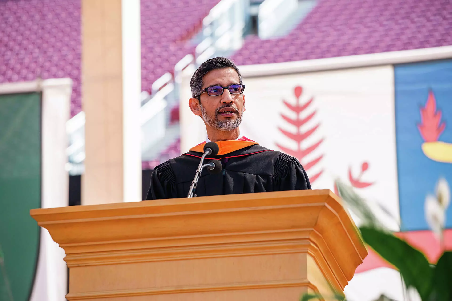 Several Stanford students walk out during Sundar Pichai’s speech Several Stanford students walk out during Sundar Pichai’s speech