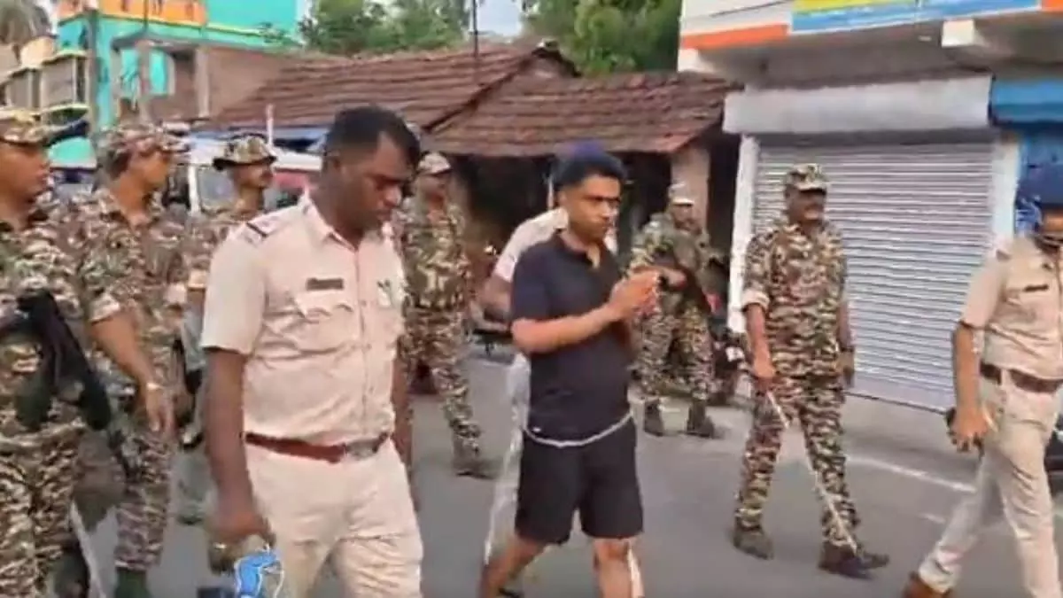 Arrested TMC leader Jahangir Khan paraded for second time in a week Arrested TMC leader Jahangir Khan paraded for second time in a week
