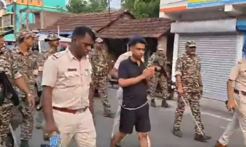 Arrested TMC leader Jahangir Khan paraded for second time in a week Arrested TMC leader Jahangir Khan paraded for second time in a week