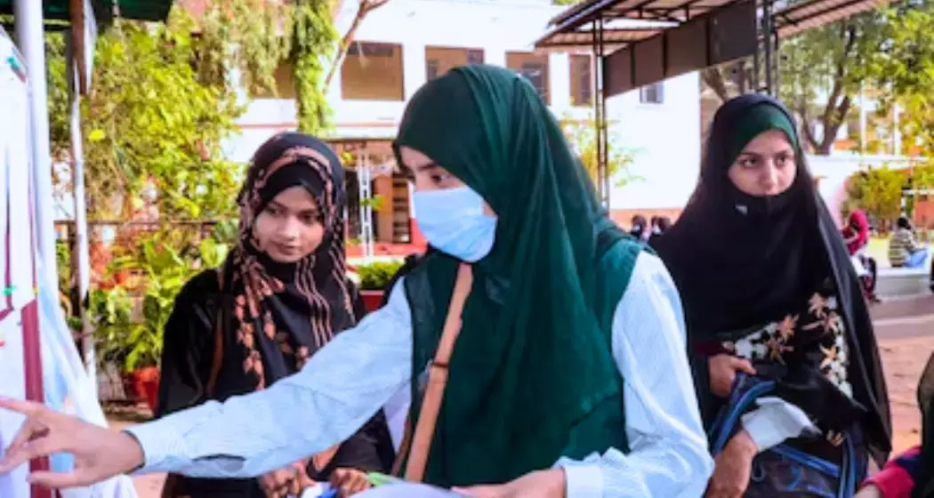 Hijab dispute triggers tension at Ahmedabad NEET re-exam centre Hijab dispute triggers tension at Ahmedabad NEET re-exam centre