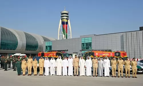 UAE flag design gives DXB air traffic control tower a new look UAE flag design gives DXB air traffic control tower a new look