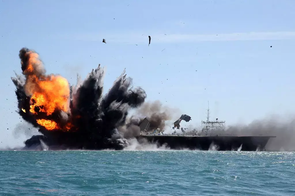 US hits Iranian military targets after Hormuz ship attack